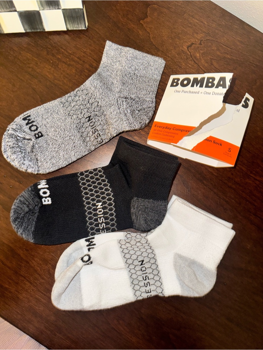 Bombas Men’s Ankle Socks Trio - Black, Gray, White